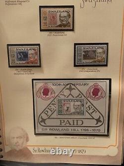 Collection de timbres de Sir Rowland Hill en très bon état, avec album de 57 pages.