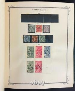 Collection de timbres de Suisse Album spécialisé Scott neufs et oblitérés 1843-1990 ZAYIX
