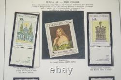 Collection de timbres de Tchécoslovaquie 1968-1974, plus de 350 timbres stockés dans un album rouge