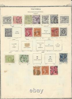 Collection de timbres de l'époque victorienne sur une page d'album, idée de cadeau de Noël étonnante pour papa