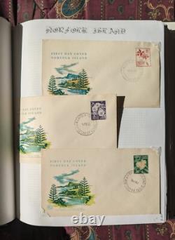 Collection de timbres de l'île Norfolk avec FDC dans 2 albums Lighthouse provenant d'une succession