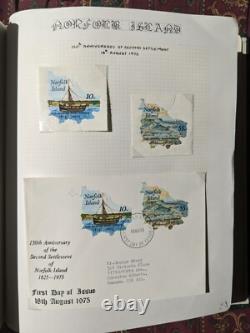 Collection de timbres de l'île Norfolk avec FDC dans 2 albums Lighthouse provenant d'une succession