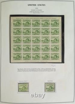 Collection de timbres de la Monnaie des États-Unis 1919- années 70 Album NH Washington Franklin Prexies Aéropostale