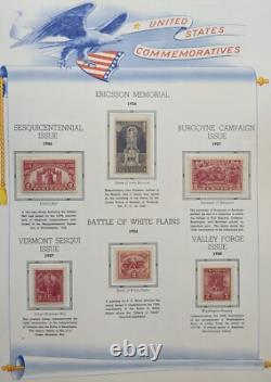 Collection de timbres de la Monnaie des États-Unis NH 1923-1965 plutôt complète dans un album White Ace