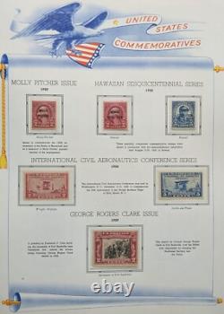 Collection de timbres de la Monnaie des États-Unis NH 1923-1965 plutôt complète dans un album White Ace