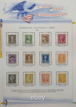 Collection de timbres de la Monnaie des États-Unis NH 1923-1965 plutôt complète dans un album White Ace