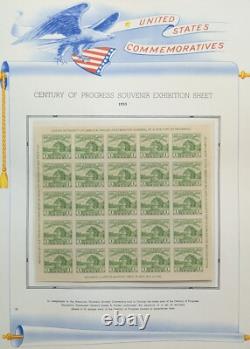 Collection de timbres de la Monnaie des États-Unis NH 1923-1965 plutôt complète dans un album White Ace