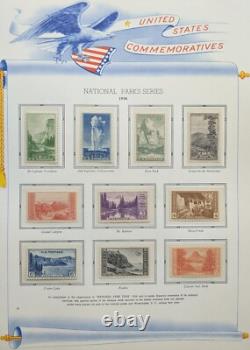Collection de timbres de la Monnaie des États-Unis NH 1923-1965 plutôt complète dans un album White Ace