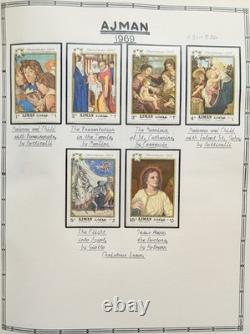 Collection de timbres des États Truciaux - Album rempli principalement de timbres neufs Ajman Sharjah