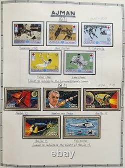 Collection de timbres des États Truciaux - Album rempli principalement de timbres neufs Ajman Sharjah