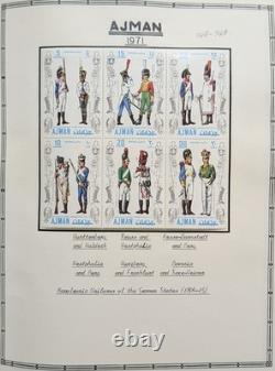 Collection de timbres des États Truciaux - Album rempli principalement de timbres neufs Ajman Sharjah