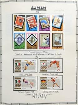 Collection de timbres des États Truciaux - Album rempli principalement de timbres neufs Ajman Sharjah