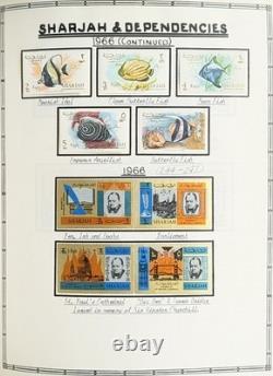 Collection de timbres des États Truciaux - Album rempli principalement de timbres neufs Ajman Sharjah