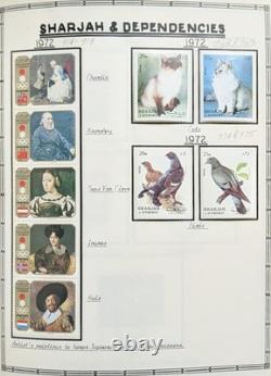 Collection de timbres des États Truciaux - Album rempli principalement de timbres neufs Ajman Sharjah