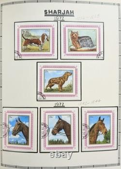 Collection de timbres des États Truciaux - Album rempli principalement de timbres neufs Ajman Sharjah