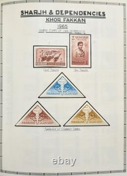 Collection de timbres des États Truciaux - Album rempli principalement de timbres neufs Ajman Sharjah
