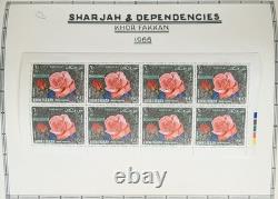 Collection de timbres des États Truciaux - Album rempli principalement de timbres neufs Ajman Sharjah