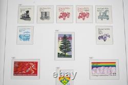 Collection de timbres des États-Unis 1978-1997 de plus de 525 timbres, principalement neufs, dans un album Davo, valeur faciale 260 $+