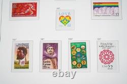 Collection de timbres des États-Unis 1978-1997 de plus de 525 timbres, principalement neufs, dans un album Davo, valeur faciale 260 $+