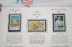 Collection de timbres des États-Unis 1988-1991 de 150 timbres principalement neufs sans charnière dans un album White Ace
