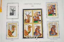 Collection de timbres des États-Unis 1988-1991 de 150 timbres principalement neufs sans charnière dans un album White Ace