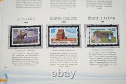 Collection de timbres des États-Unis 1988-1991 de 150 timbres principalement neufs sans charnière dans un album White Ace