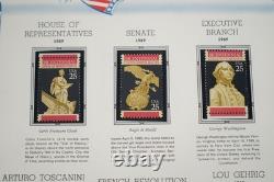 Collection de timbres des États-Unis 1988-1991 de 150 timbres principalement neufs sans charnière dans un album White Ace