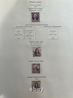 Collection de timbres des États-Unis L'Album National 1847-1946 George Washington Non dentelé