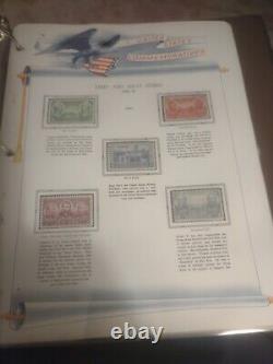 Collection de timbres des États-Unis dans l'album historique de White Ace de 1893 à 1940. TOPS