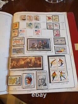 Collection de timbres des États-Unis dans l'album vintage Whitman Perfect de 1986 - valeur ajoutée