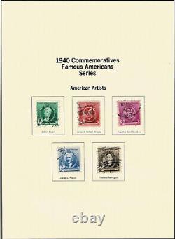 Collection de timbres des États-Unis de 1935 à 1991 dans l'album patrimonial de Mystic