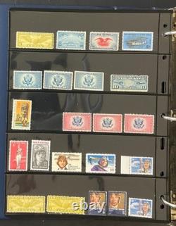 Collection de timbres des États-Unis sur pages de stock, aérogrammes et feuilles MNH ZAYIX