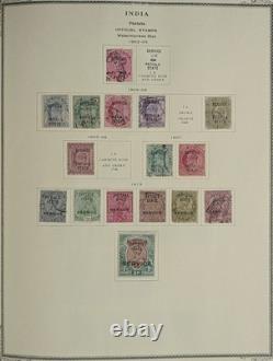 Collection de timbres des États de l’Inde du XIXe siècle, feudataires, dans un album Scott, RARE