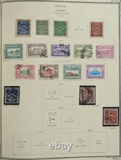 Collection de timbres des États de l’Inde du XIXe siècle, feudataires, dans un album Scott, RARE
