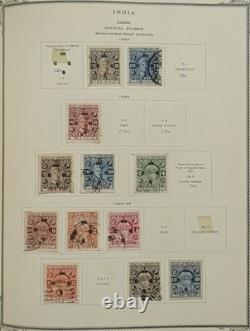 Collection de timbres des États de l’Inde du XIXe siècle, feudataires, dans un album Scott, RARE