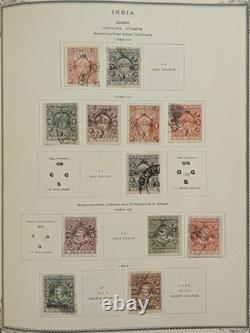 Collection de timbres des États de l’Inde du XIXe siècle, feudataires, dans un album Scott, RARE