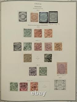 Collection de timbres des États de l’Inde du XIXe siècle, feudataires, dans un album Scott, RARE