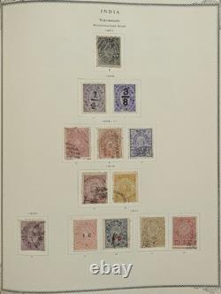 Collection de timbres des États de l’Inde du XIXe siècle, feudataires, dans un album Scott, RARE
