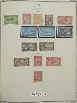 Collection de timbres des États de l’Inde du XIXe siècle, feudataires, dans un album Scott, RARE
