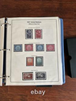 Collection de timbres des Nations Unies en parfait état 100 % complète Six albums