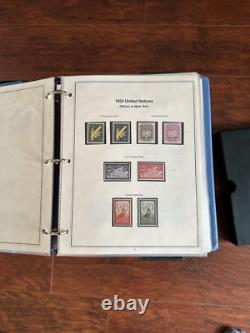 Collection de timbres des Nations Unies en parfait état 100 % complète Six albums