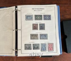 Collection de timbres des Nations Unies en parfait état 100 % complète Six albums