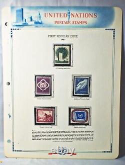 Collection de timbres des Nations Unies non dentelés dans un album White Ace.