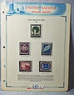 Collection de timbres des Nations Unies non dentelés dans un album White Ace.