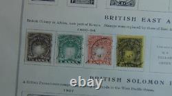 Collection de timbres des colonies britanniques Stampsweis sur des pages d'album Scott + environ 1000 timbres