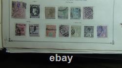 Collection de timbres des colonies britanniques Stampsweis sur des pages d'album Scott + environ 1000 timbres