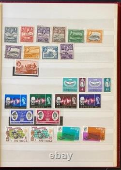 Collection de timbres du Commonwealth britannique Aden et Antigua, stockbook, neufs et oblitérés ZAYIX