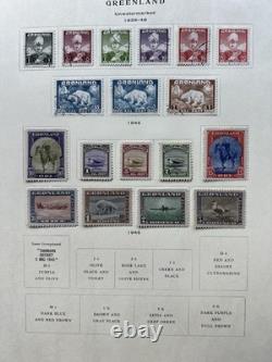 Collection de timbres du Groenland 1938-années 1970, 5 pages d’album, Pakke-Porto, oblitérés et neufs