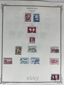 Collection de timbres du Groenland 1938-années 1970, 5 pages d’album, Pakke-Porto, oblitérés et neufs