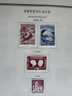 Collection de timbres du Groenland 1938-années 1970, 5 pages d’album, Pakke-Porto, oblitérés et neufs